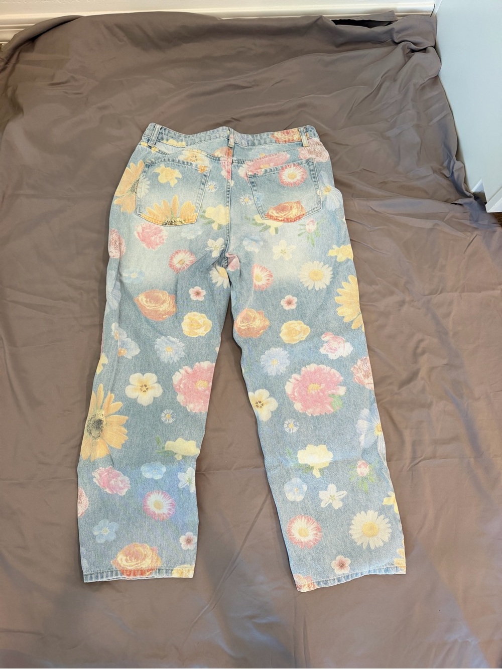wild fable Pastel Floral Straight-Leg Jeans in Light Blue - Picture 3 of 3